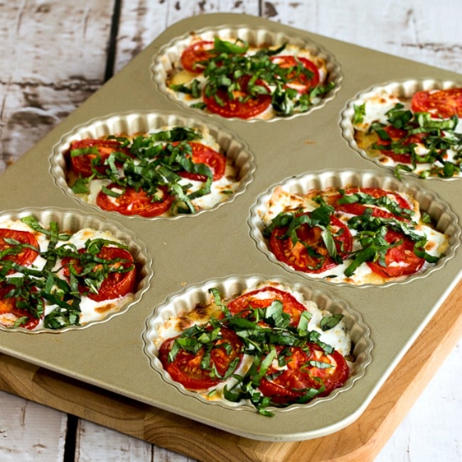 thumbnail square image of Crustless Tomato-Basil Breakfast Tarts in tart pan