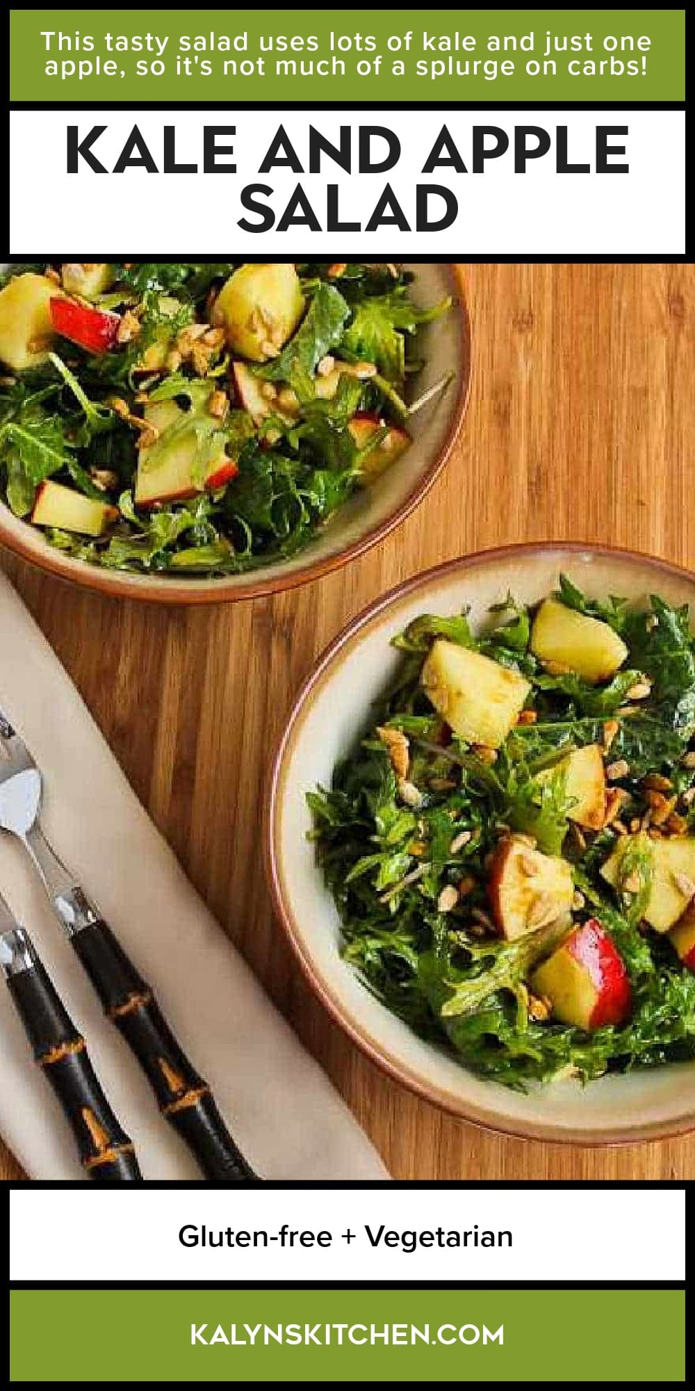 Pinterest image of Kale and Apple Salad