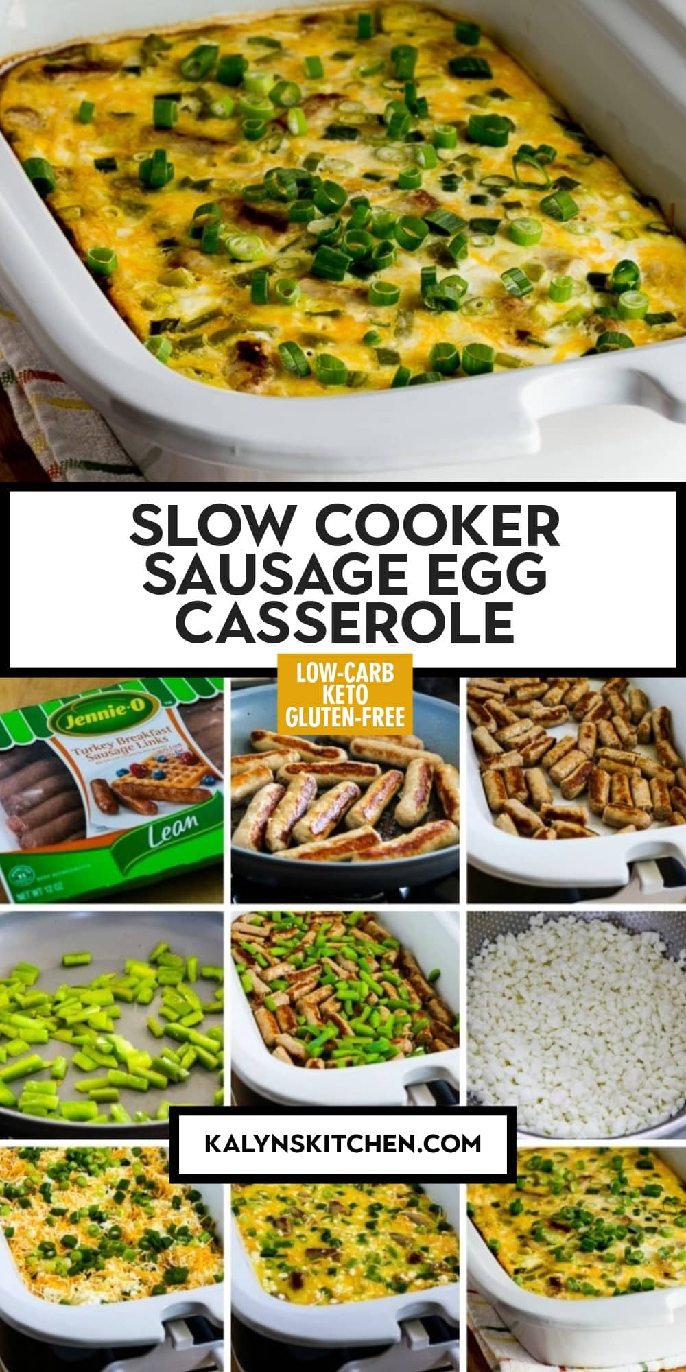 Pinterest image of Slow Cooker Sausage Egg Casserole