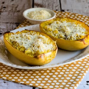 Spaghetti Squash with Mizithra Cheese and Browned Butter