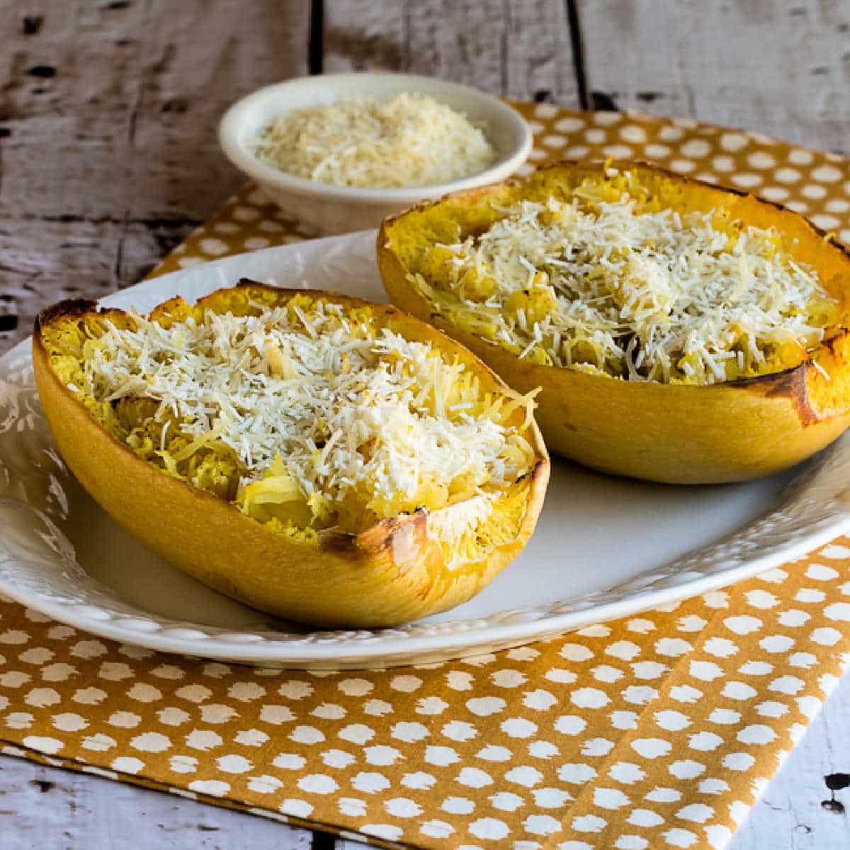 square image of Spaghetti Squash with Mizithra and Browned Butter