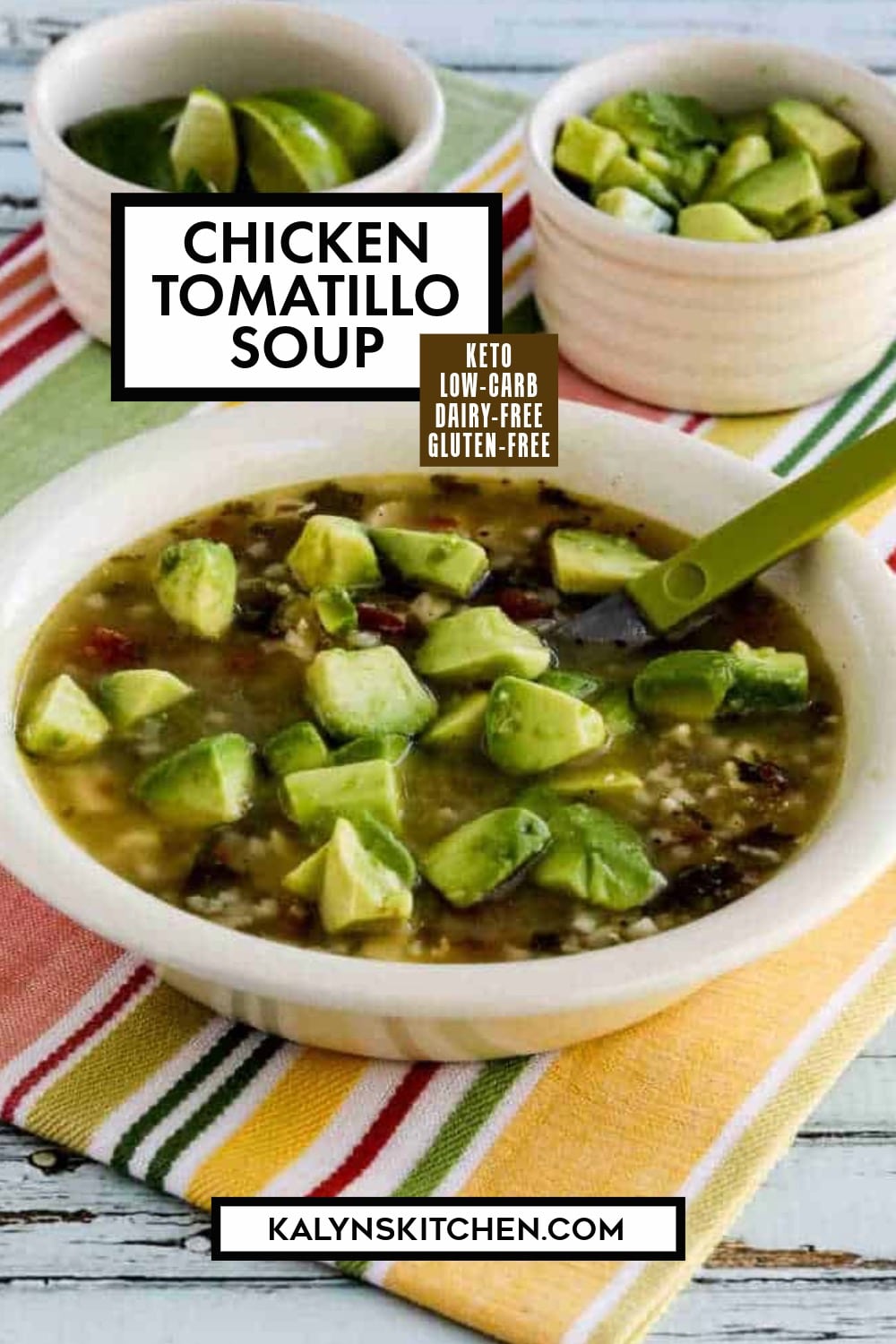 Pinterest image of Chicken Tomatillo Soup