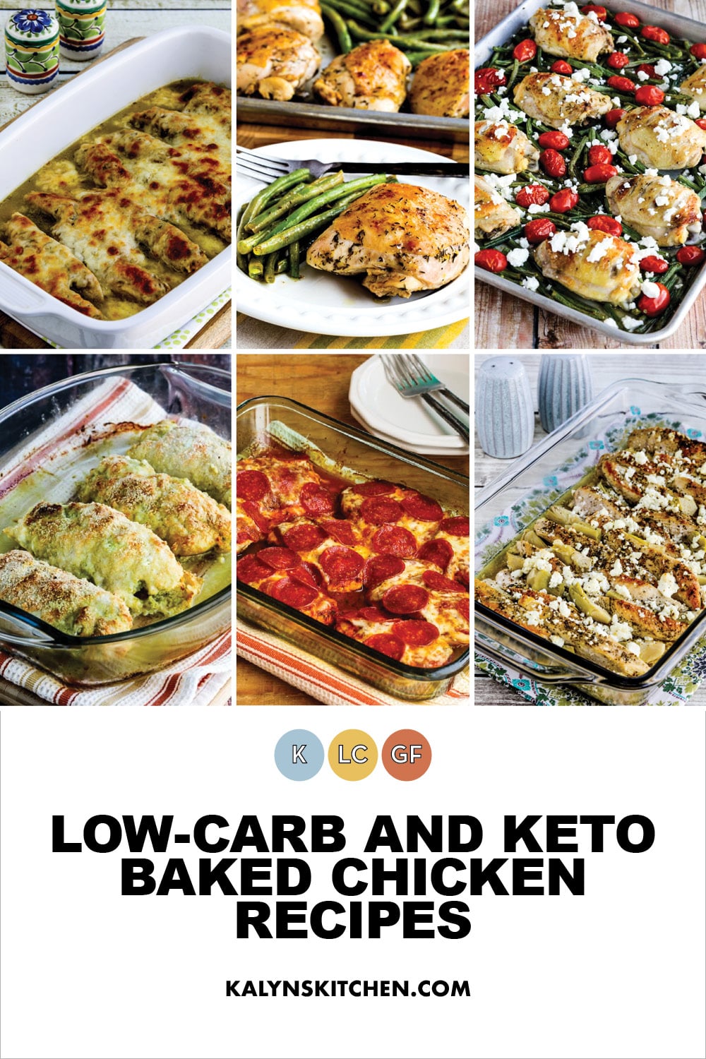 Pinterest image of Low-Carb and Keto Baked Chicken Recipes