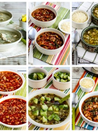 Low-Carb and Keto Soups with Cauliflower Rice top photo collage