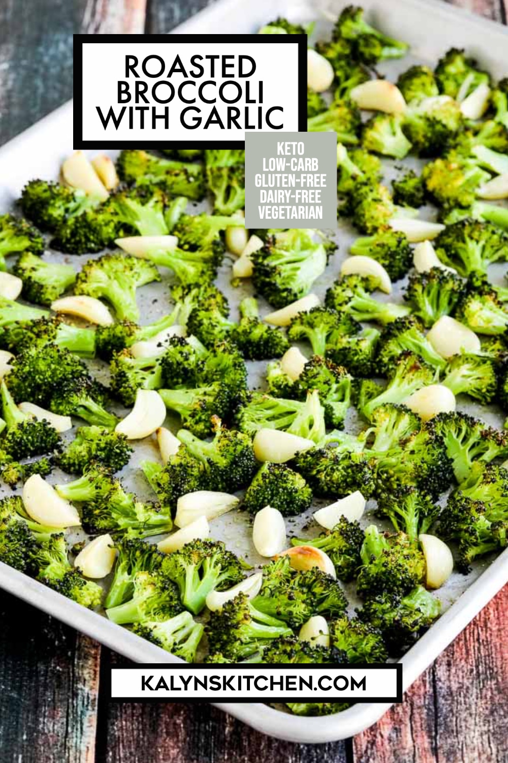 Pinterest image of Roasted Broccoli with Garlic