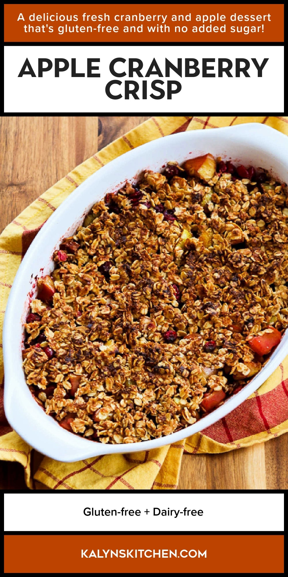 Pinterest image of Apple Cranberry Crisp