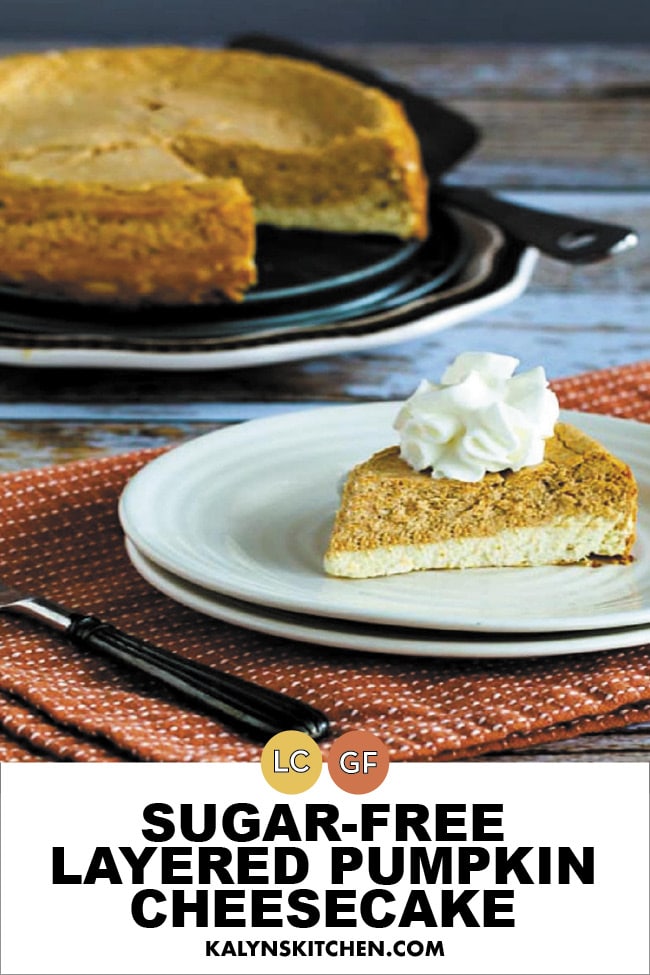 Pinterest image of Sugar-Free Layered Pumpkin Cheesecake