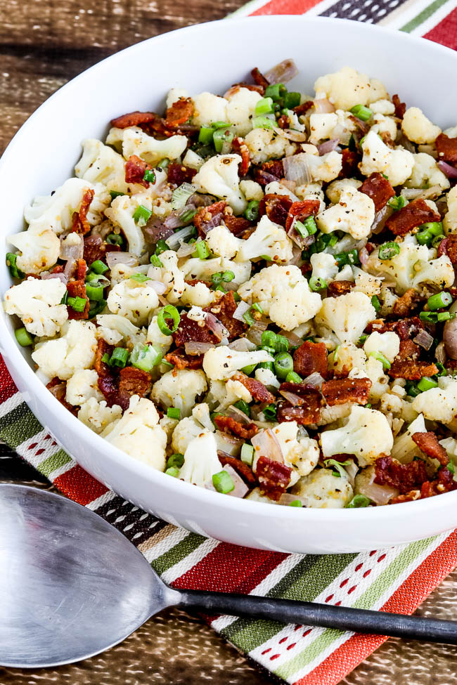 close-up photo Bacon and Shallot German Mock Potato Salad