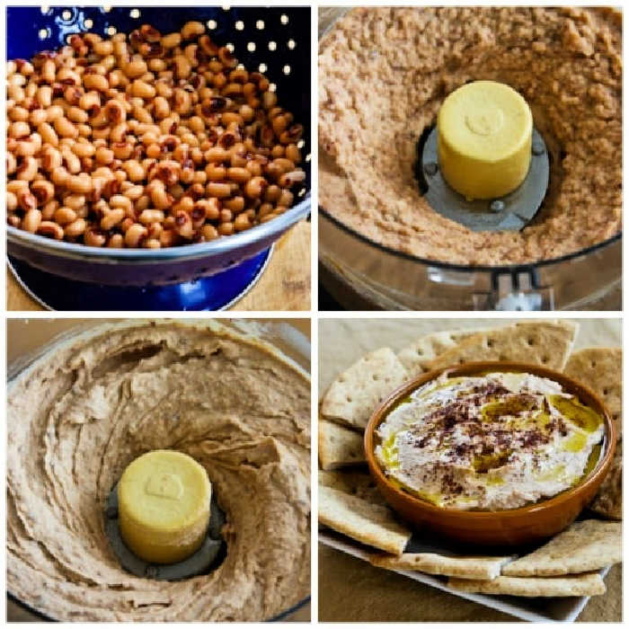 Black-Eyed Pea Hummus collage of recipe steps