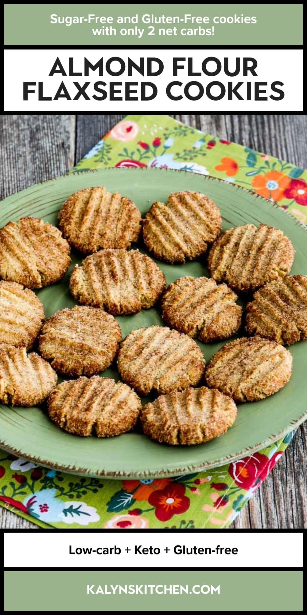 Pinterest image of Almond Flour Flaxseed Cookies