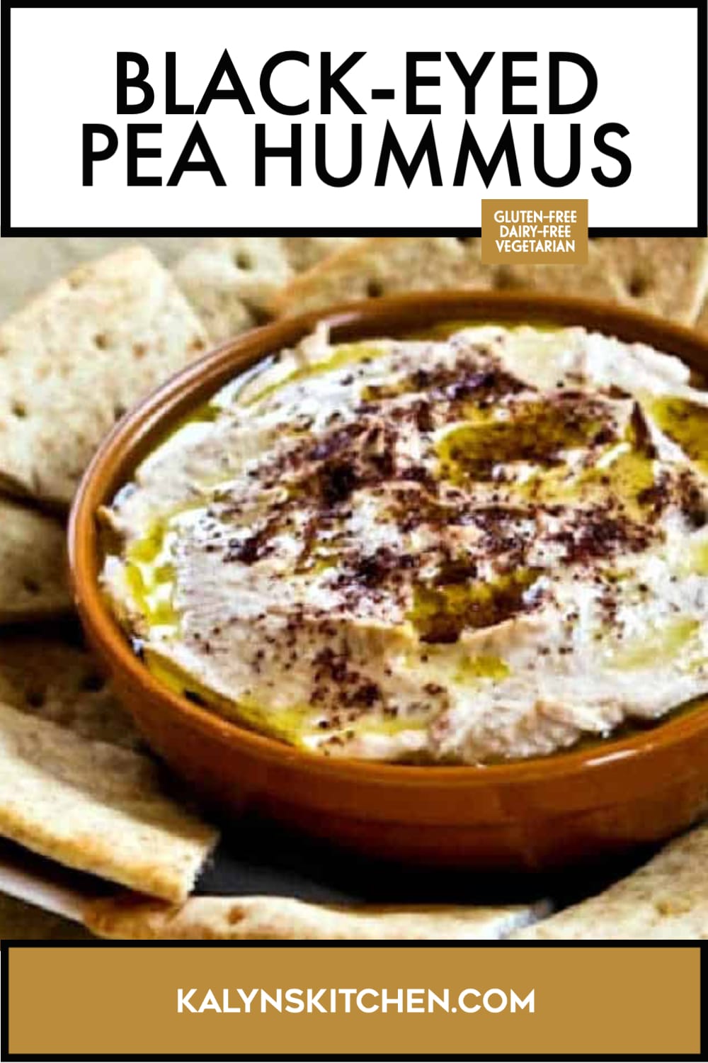 Pinterest image of Black-Eyed Pea Hummus