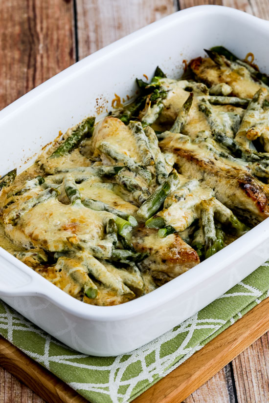Chicken and Asparagus with Three Cheeses finished casserole