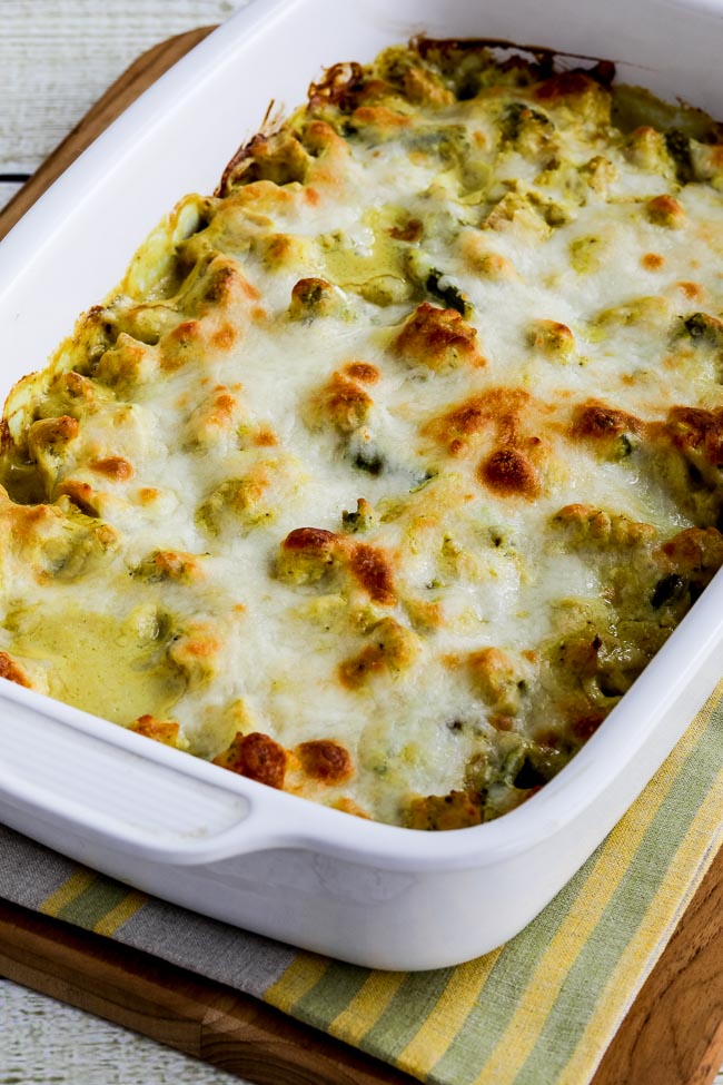 Chicken and Asparagus Baked with Creamy Curry Sauce finished casserole out of oven