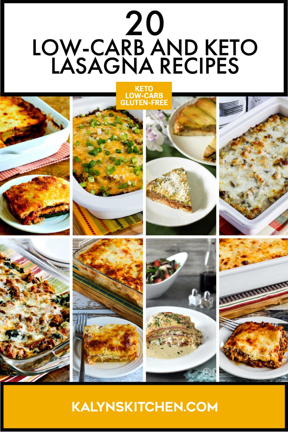 Pinterest image of 20 Low-Carb and Keto Lasagna Recipes