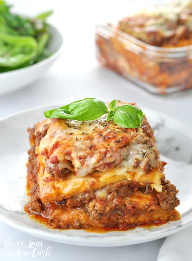 Low-Carb Keto Lasagna from Peace Love and Low Carb