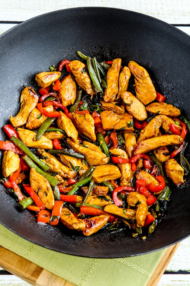 Ginger Chicken Stir Fry finished dish in wok
