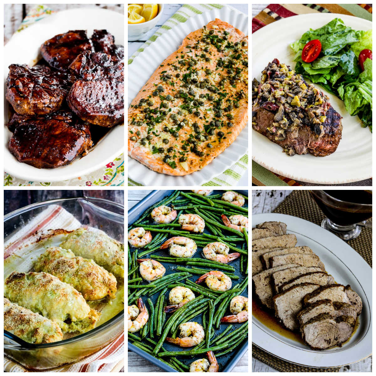 Keto Dinner Menus for Special Meals collage of featured recipes