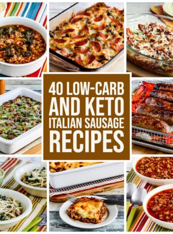 40 Low-Carb and Keto Italian Sausage Recipes collage of featured recipes with text overlay