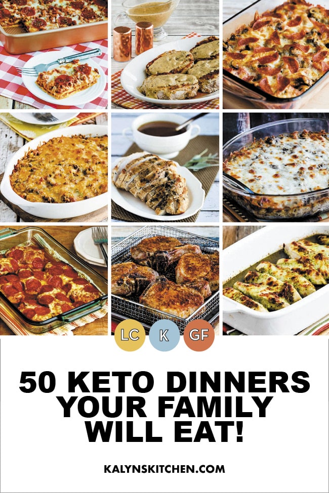 Pinterest images of 50 keto dinners your family will eat!