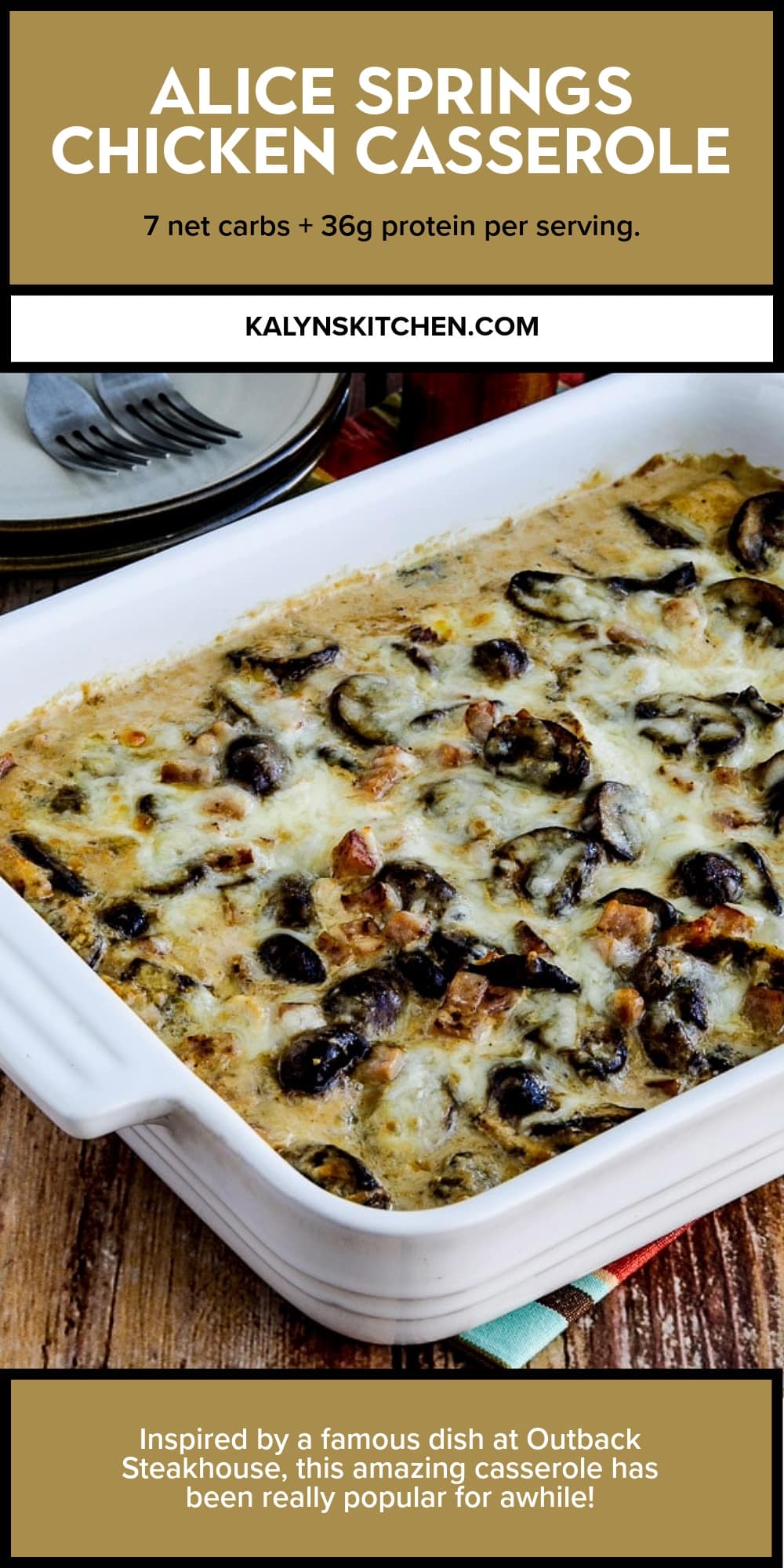 Pinterest image of Alice Springs Chicken Casserole