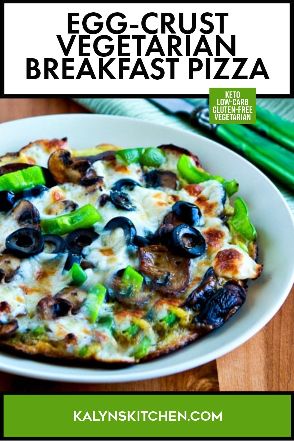 Pinterest image of Egg-Crust Vegetarian Breakfast Pizza