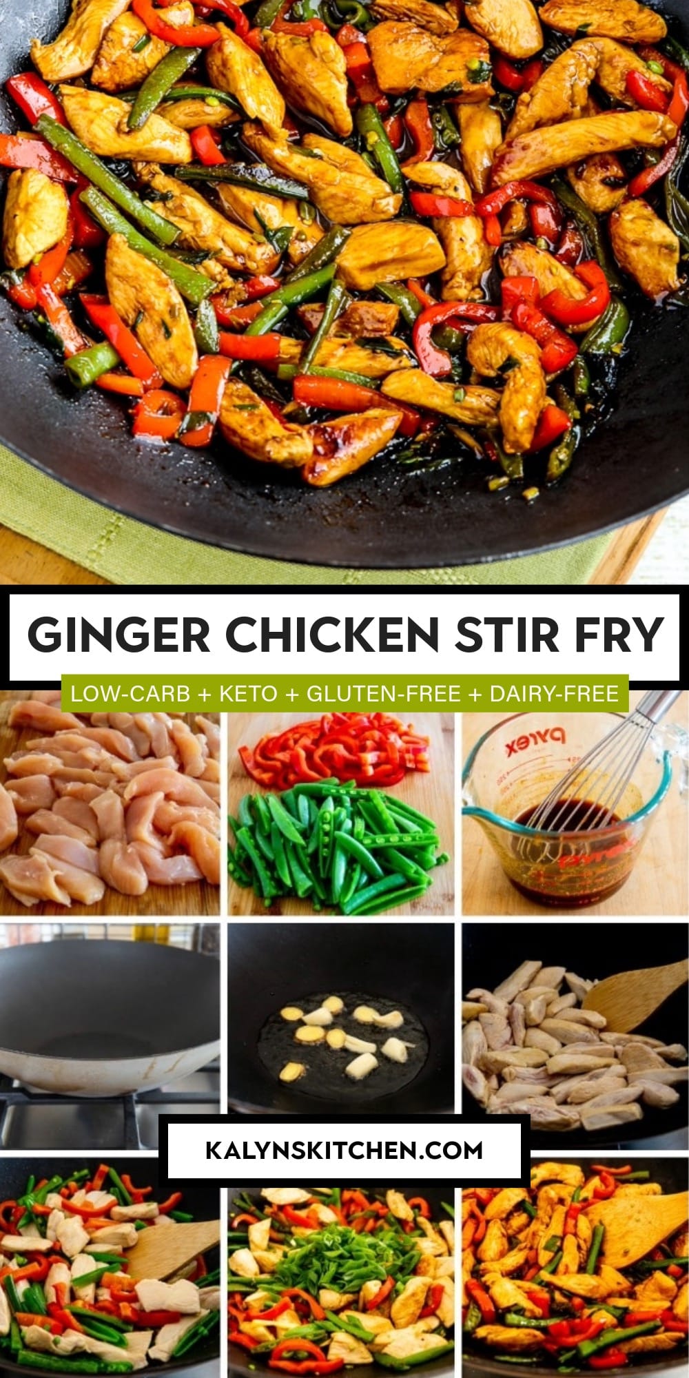 Pinterest image of Ginger Chicken Stir Fry