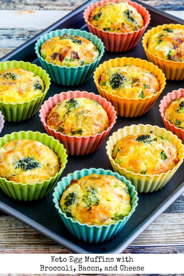 Keto Egg Muffins with Broccoli, Bacon, and Cheese title photo