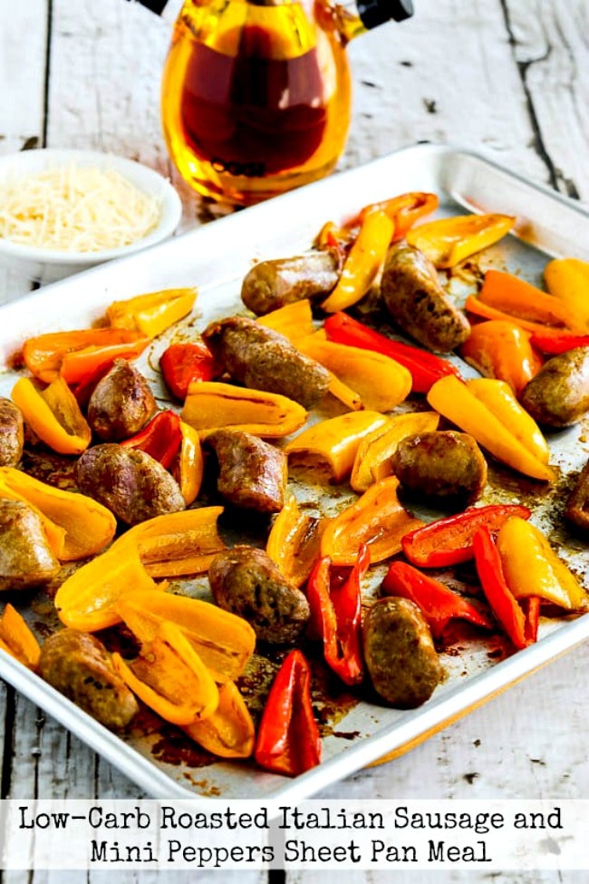 Low-Carb Roasted Italian Sausage and Sweet Mini Peppers Sheet Pan Meal
