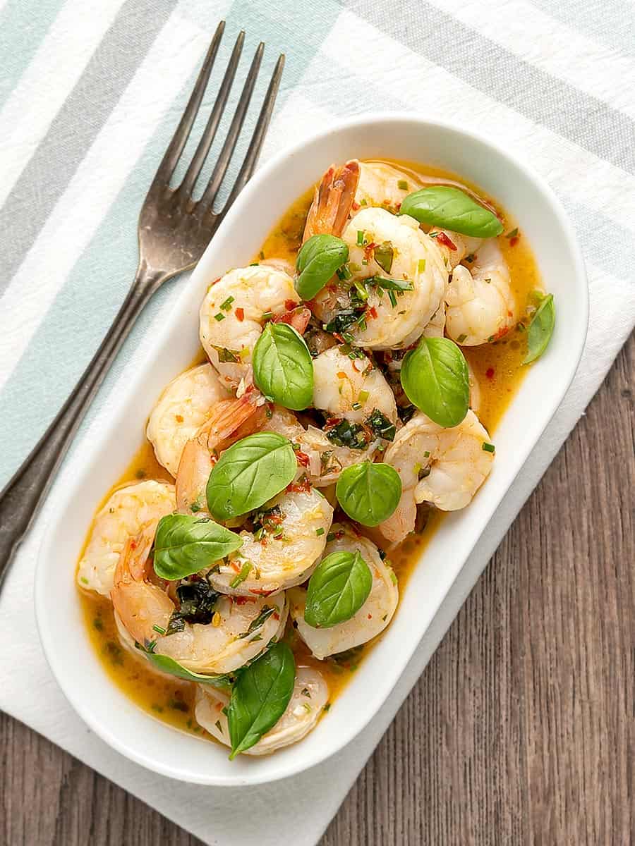 Air Fryer Keto Shrimp Scampi from Two Sleevers