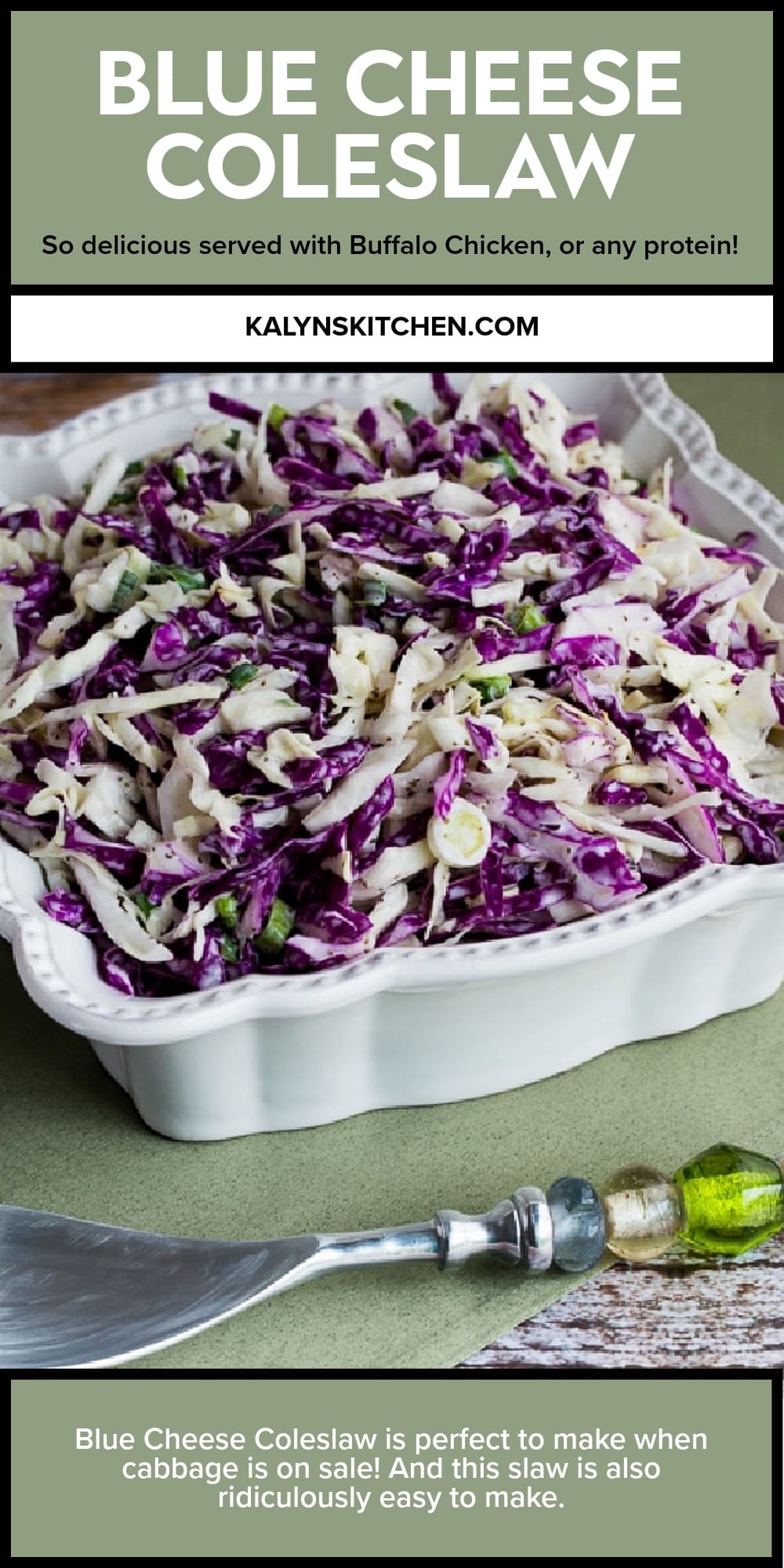 Pinterest image of Blue Cheese Coleslaw