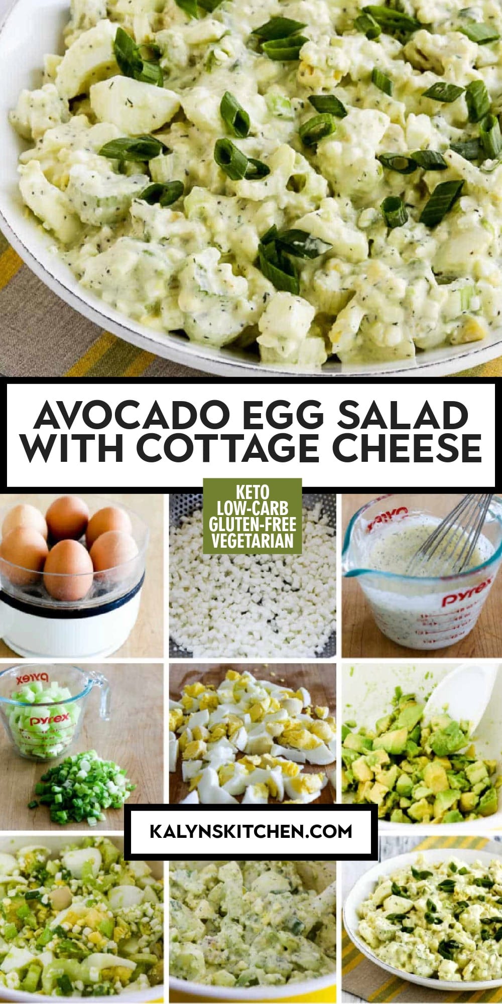 Pinterest image of Avocado Egg Salad with Cottage Cheese