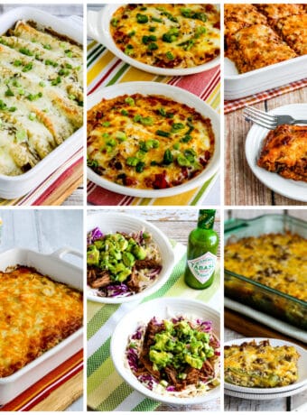 Low-Carb Mexican Food Favorites collage of featured recipes
