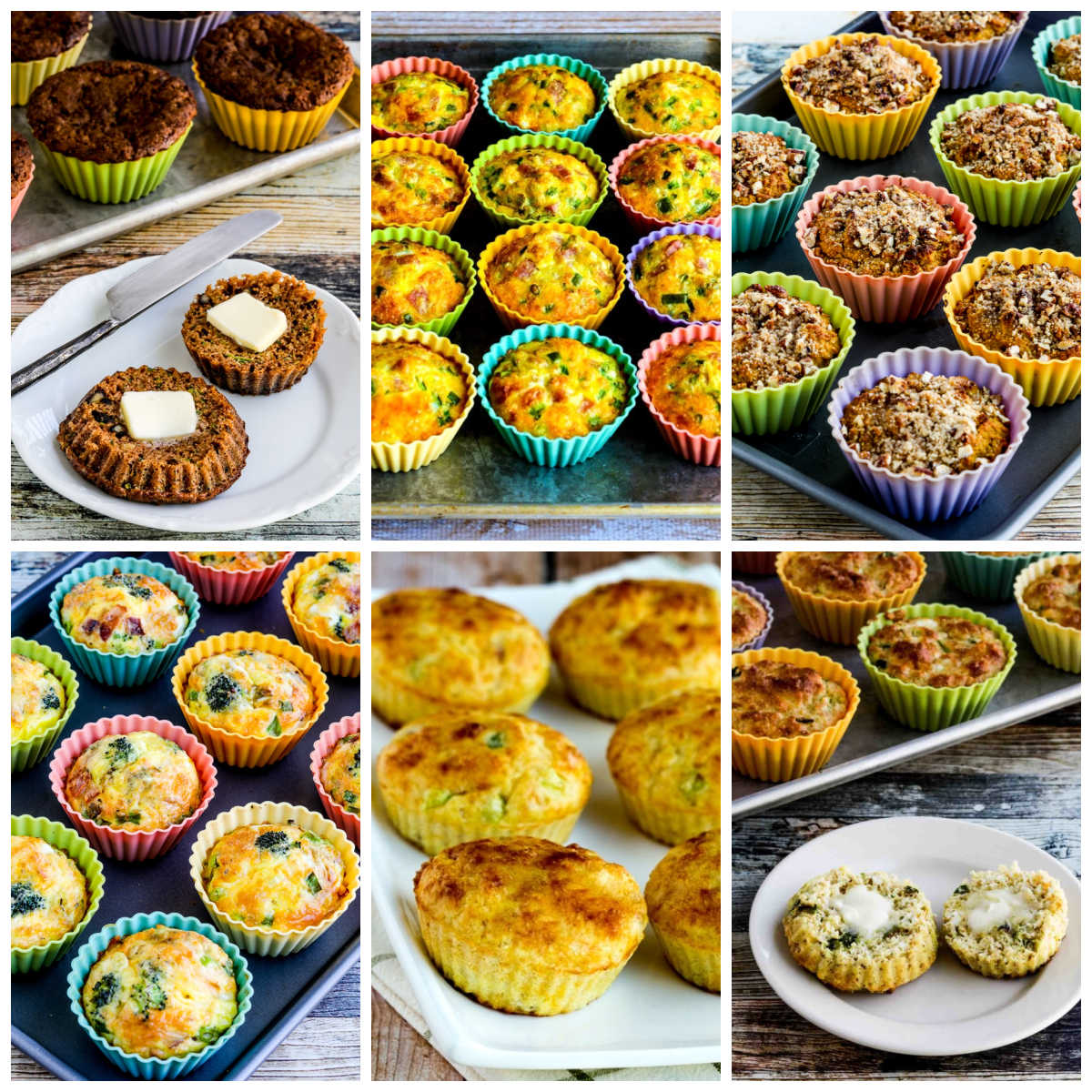 Low-Carb Muffins and Breakfast Muffins collage of featured recipe photos.