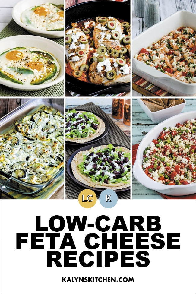 Pinterest image of low carb feta cheese recipes