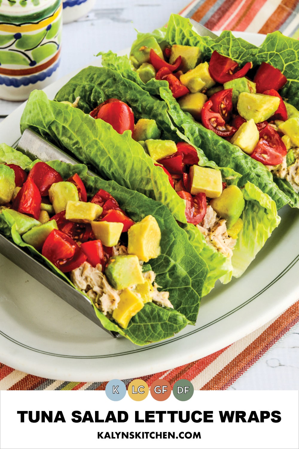 Pinterest image of Tuna Salad Lettuce Wraps