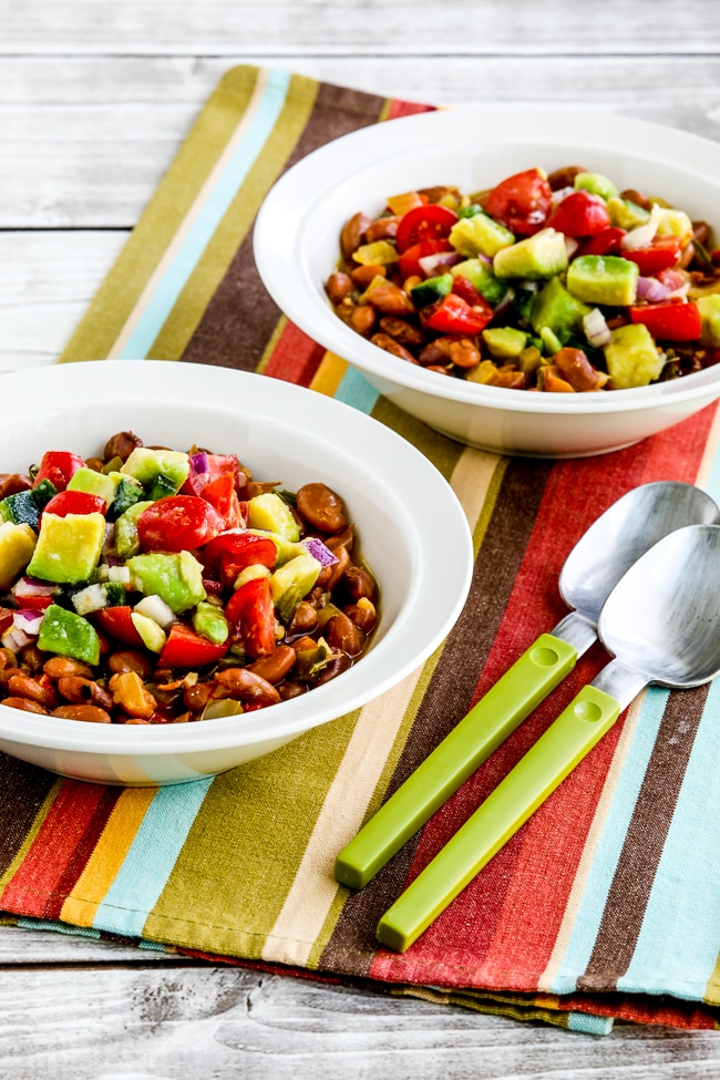 Instant Pot Mexican Beans finished beans in two serving bowls