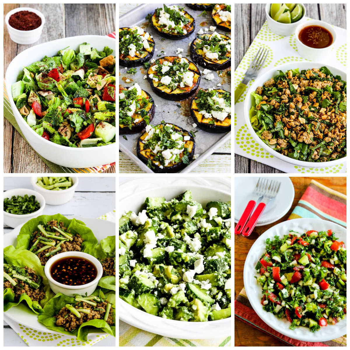 Cooking with fresh mint collage is a signature recipe
