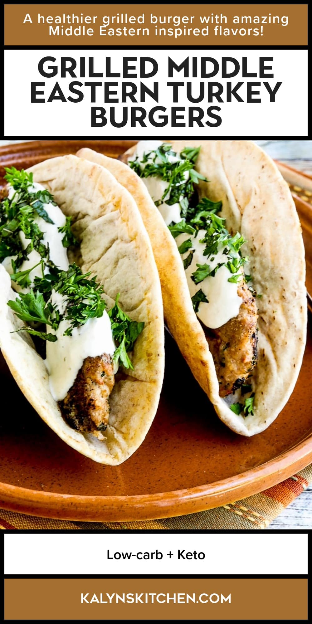 Pinterest image of Grilled Middle Eastern Turkey Burgers