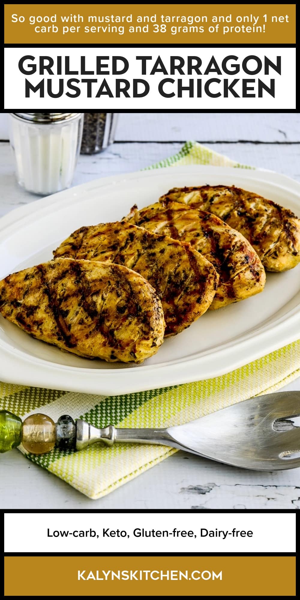 Pinterest image of Grilled Tarragon Mustard Chicken