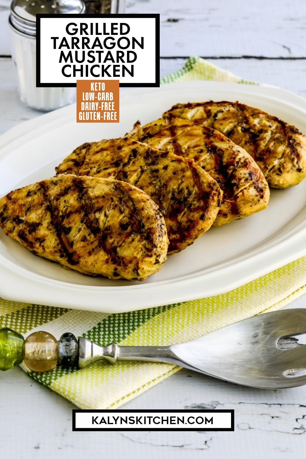 Pinterest image of Grilled Tarragon Mustard Chicken