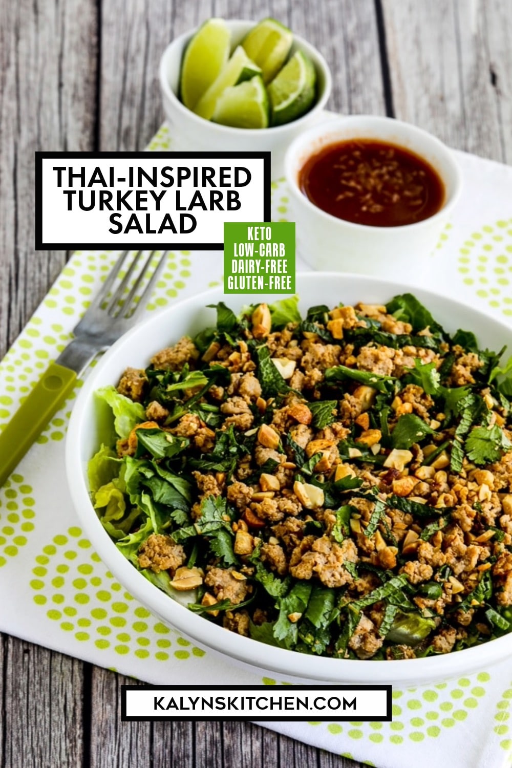 Pinterest image of Thai-Inspired Turkey Larb Salad
