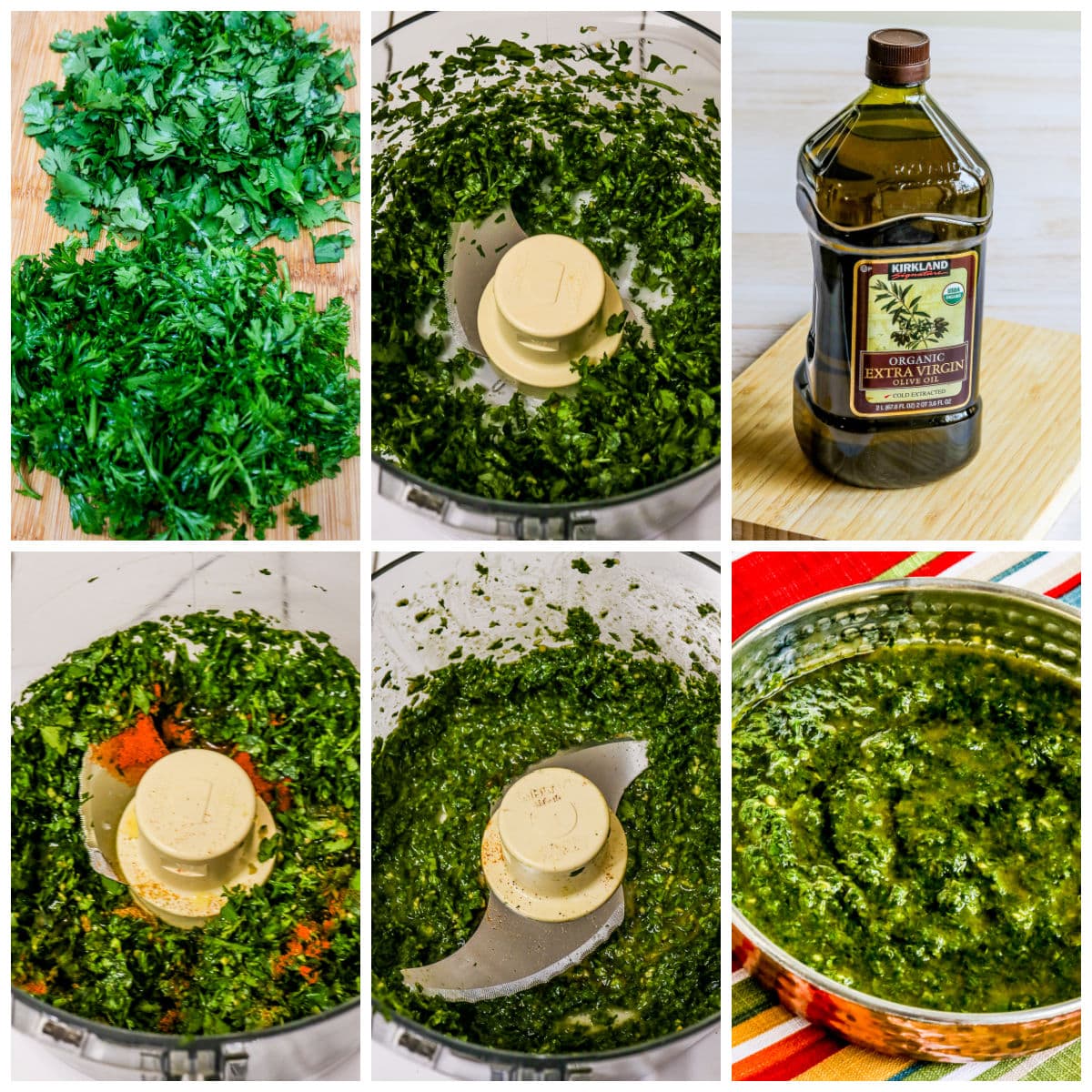 Chermoula Sauce process shots collage showing recipe steps.