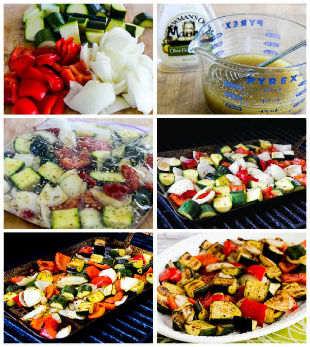 Easy Grilled Vegetables process shots collage