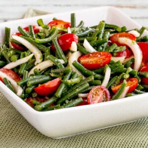 square image of Green Bean Tomato Salad in serving bowl