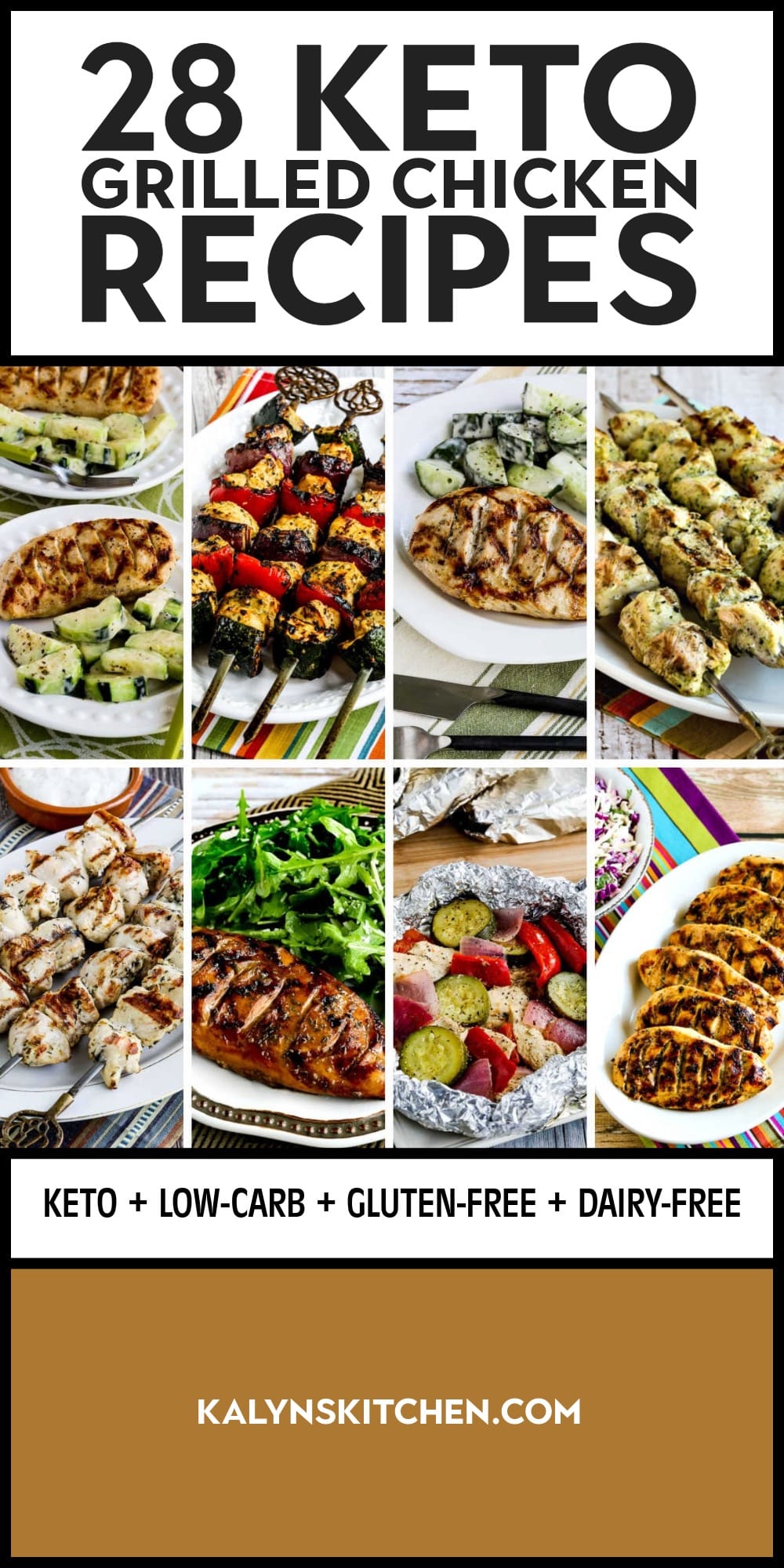 Pinterest image of 28 Keto Grilled Chicken Recipes
