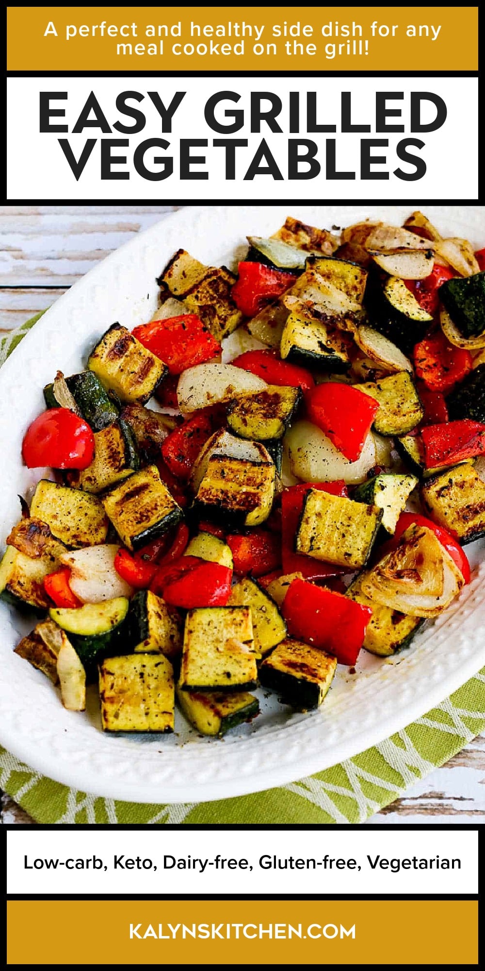 Pinterest image of Easy Grilled Vegetables