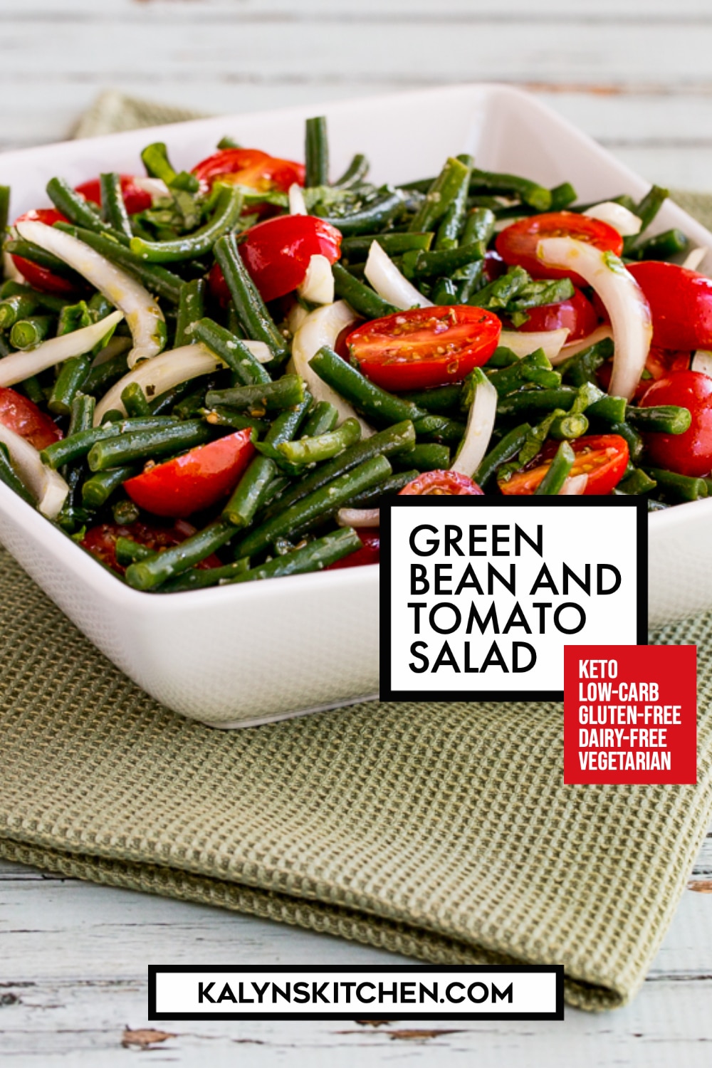 Pinterest image of Green Bean and Tomato Salad