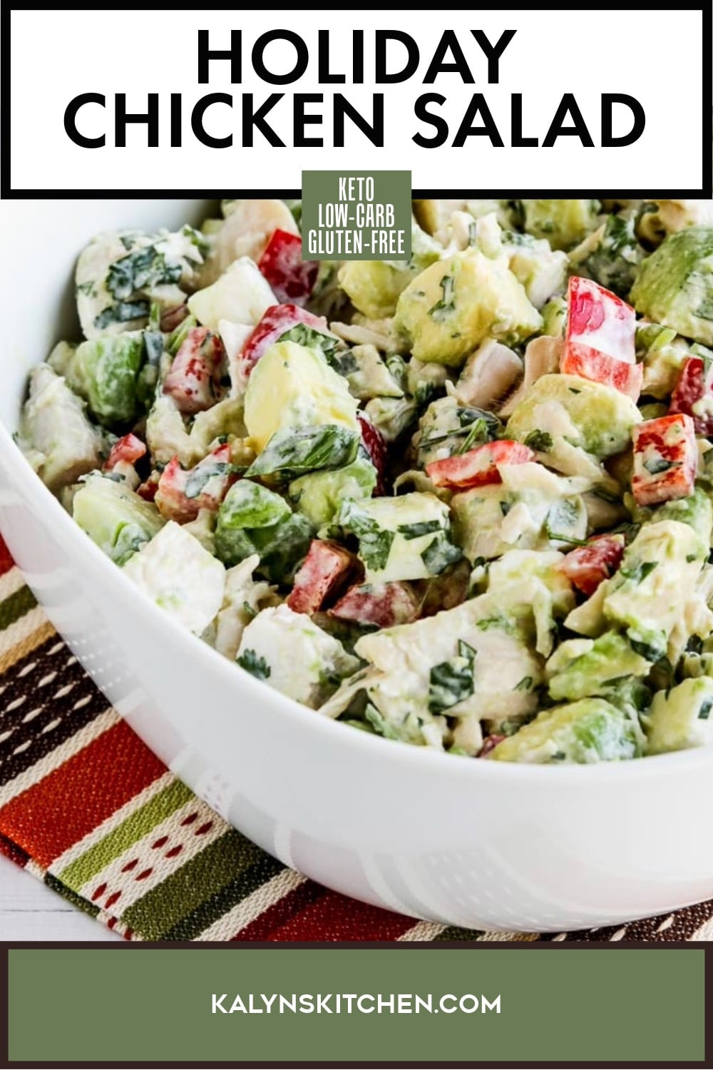 Pinterest image of Holiday Chicken Salad