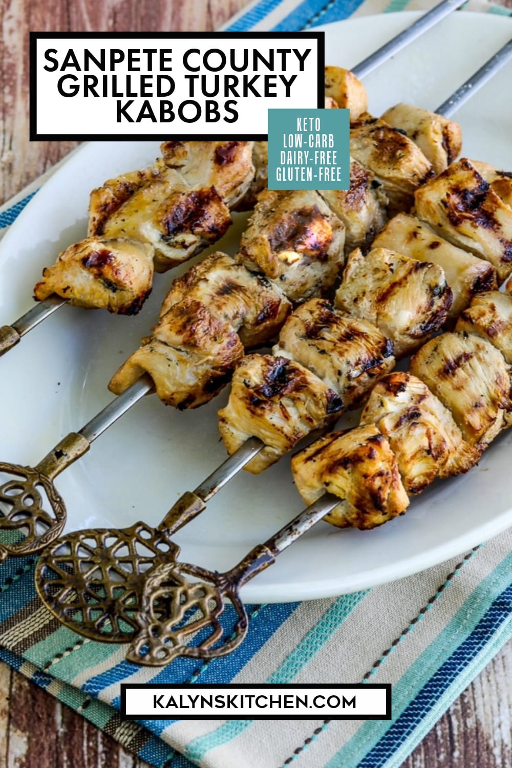 Pinterest image of Sanpete County Grilled Turkey Kabobs