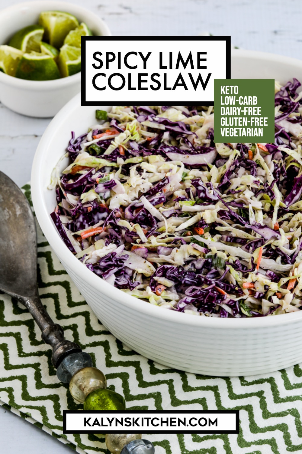 Pinterest image of Spicy Lime Coleslaw